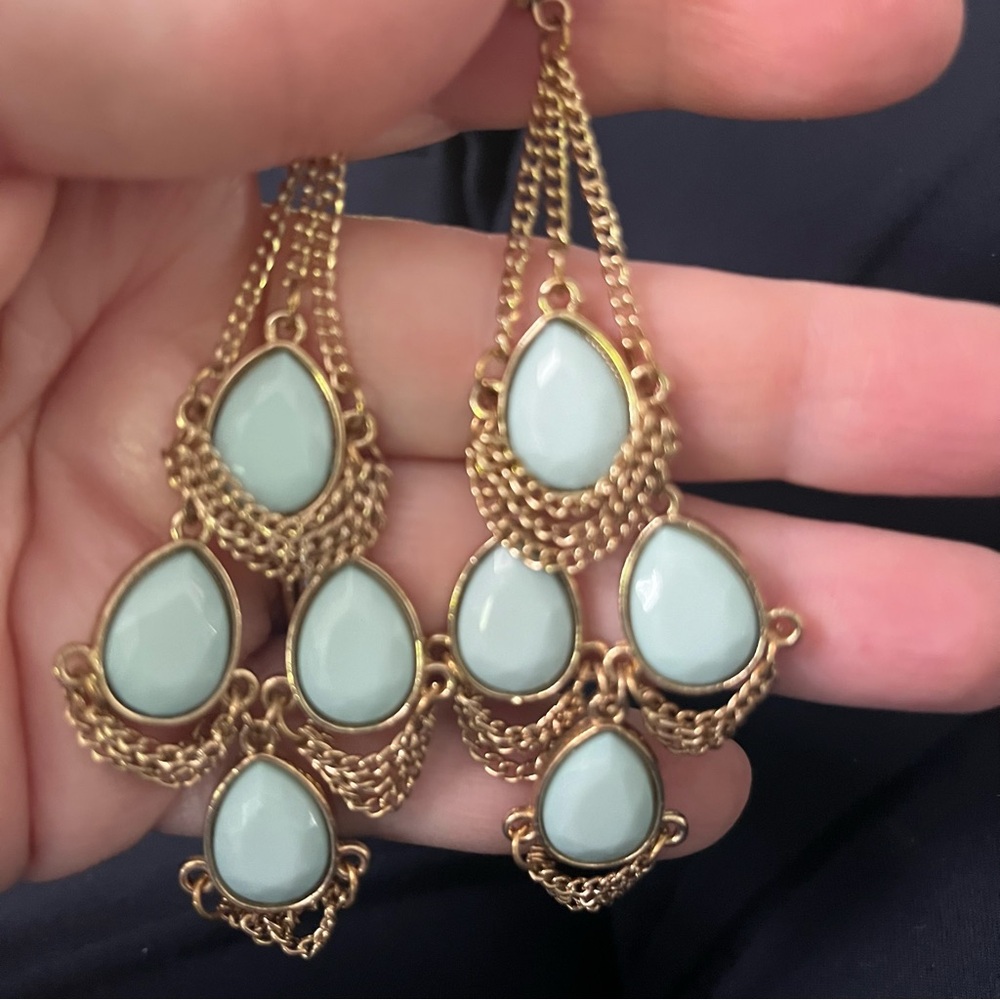 Vintage Blue Chandalier Earrings